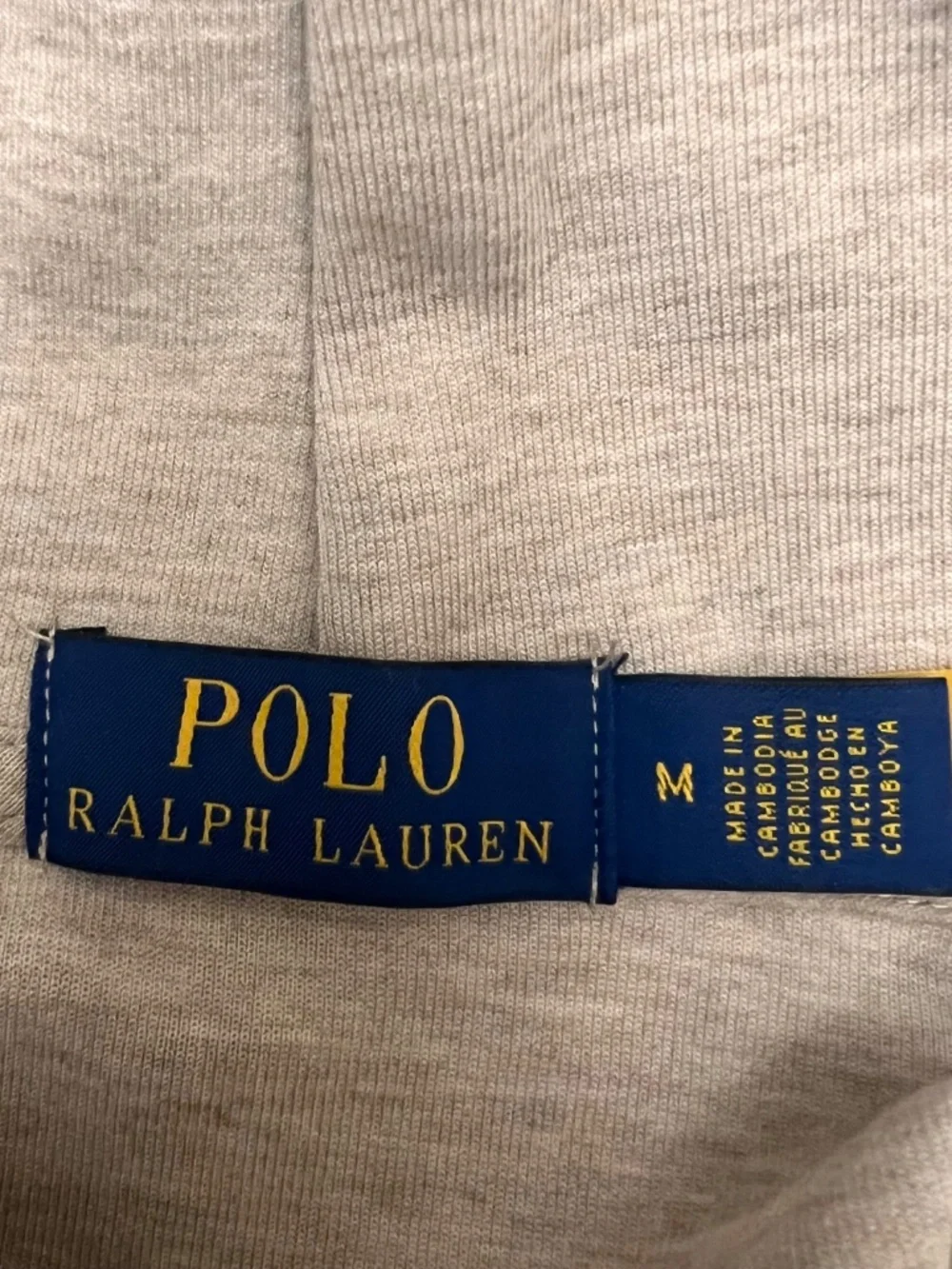Polo Ralph Lauren Hoodie Men’s Medium M Beige Pullover Fleece Pony Logo Hooded